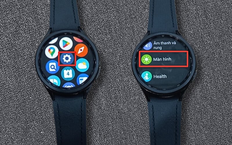 V&agrave;o C&agrave;i đặt > Chọn M&agrave;n h&igrave;nh