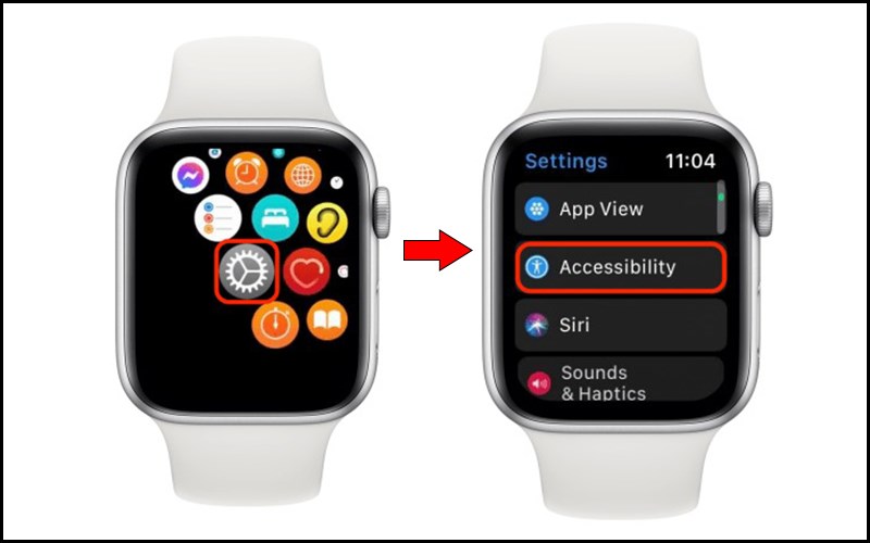 Vào mục trợ năng trên Apple Watch Vào mục trợ năng trên Apple Watch
