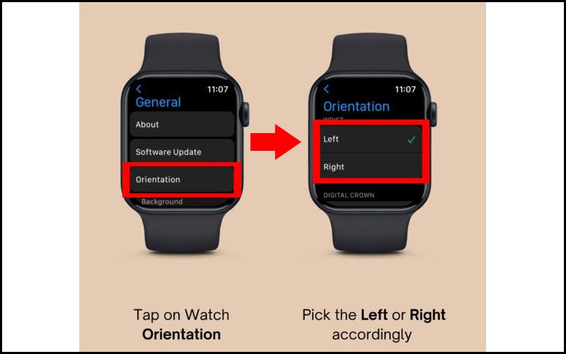 Chọn hướng theo tay đeo của mình Chọn hướng theo tay đeo của mình