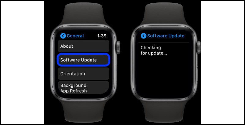 Software Update tr&ecirc;n Apple Watch