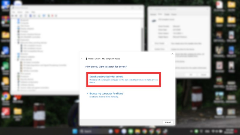 Click Search automatically v&agrave; tu&acirc;n theo hướng dẫn để ho&agrave;n tất