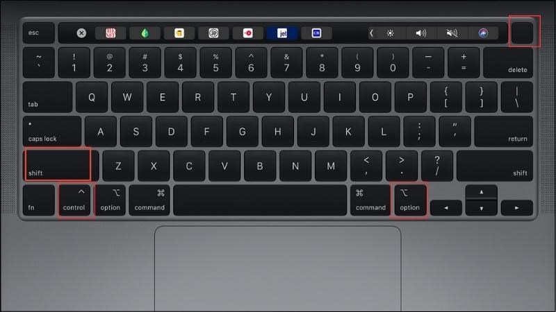 Nhấn tổ hợp phím Shift + Control + Option + Power