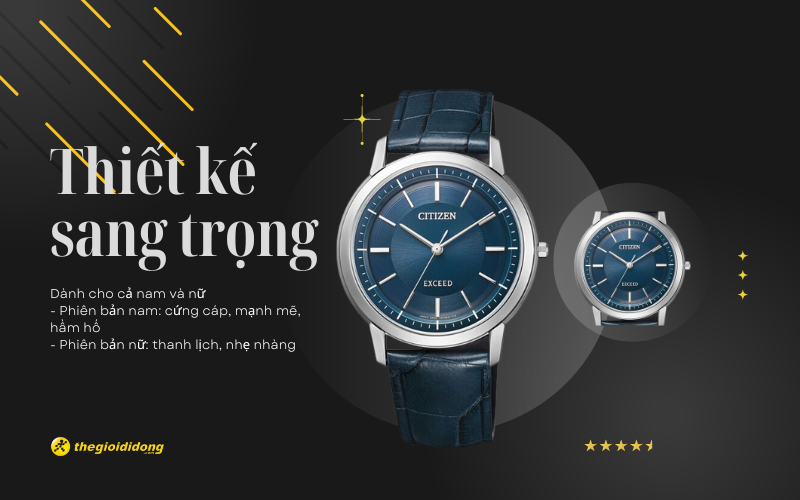 Thiết kế đồng hồ Citizen Exceed sang trọng