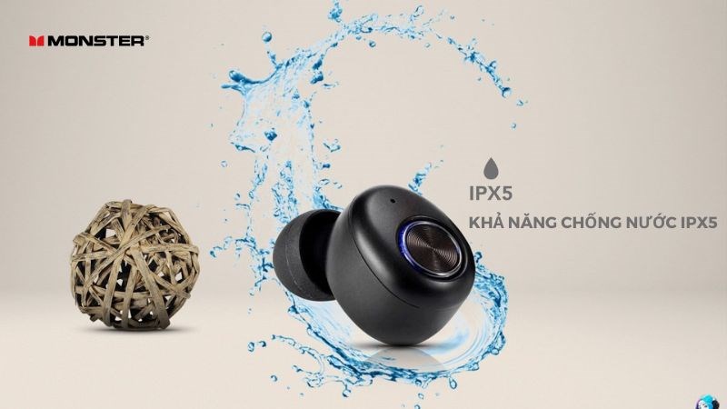 Tai nghe Monster tích hợp tiêu chuẩn chống nước IPX5 Tai nghe Monster tích hợp tiêu chuẩn chống nước IPX5