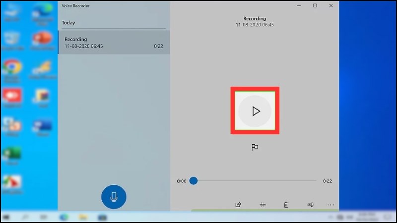 Nhấp chọn N&uacute;t Play để nghe lại bản &acirc;m thanh đ&atilde; ghi