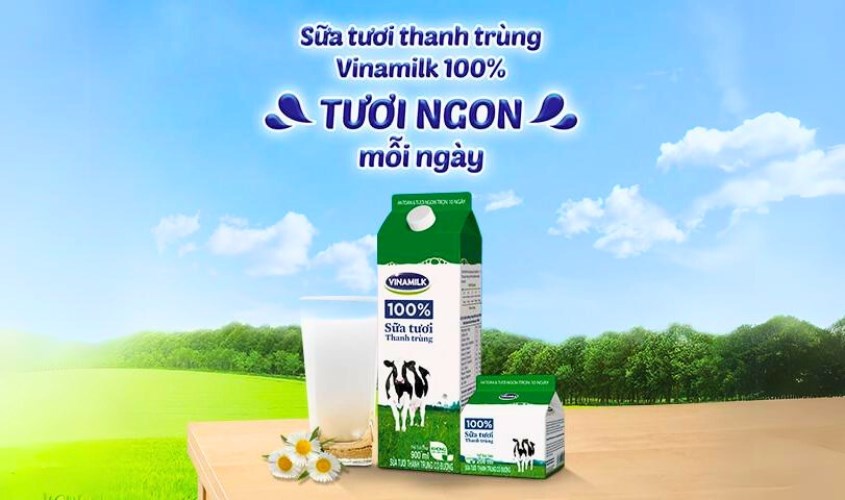 Sữa tươi thanh trùng Vinamilk 100% Sữa tươi thanh trùng Vinamilk 100%