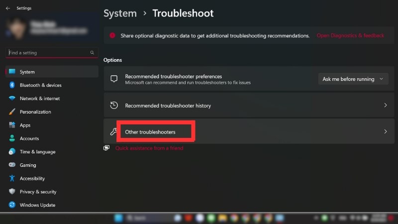 Tại m&agrave;n h&igrave;nh Troubleshoot, nhấp chọn Other troubleshooters