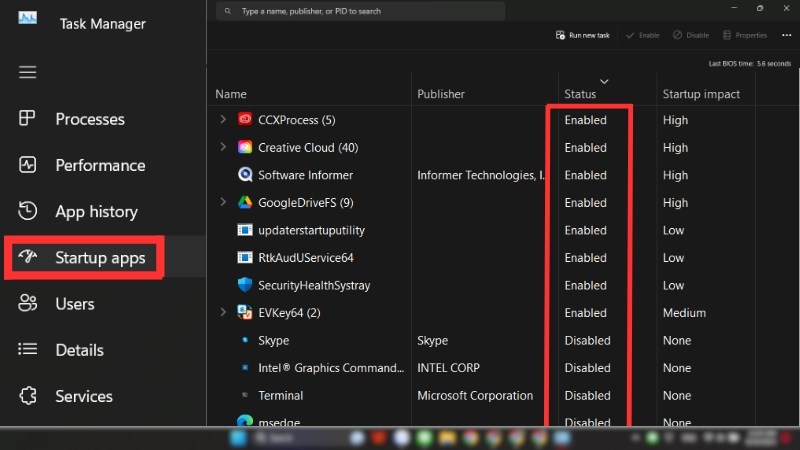 Nhấn chuột phải v&agrave;o ứng dụng m&agrave; bạn muốn tắt khởi động, chọn Disable