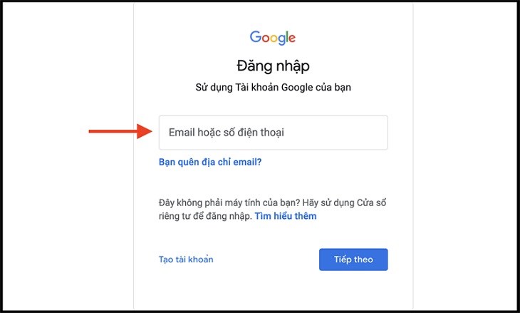 Nhấn tiếp tục để vào tài khoản Google Bard