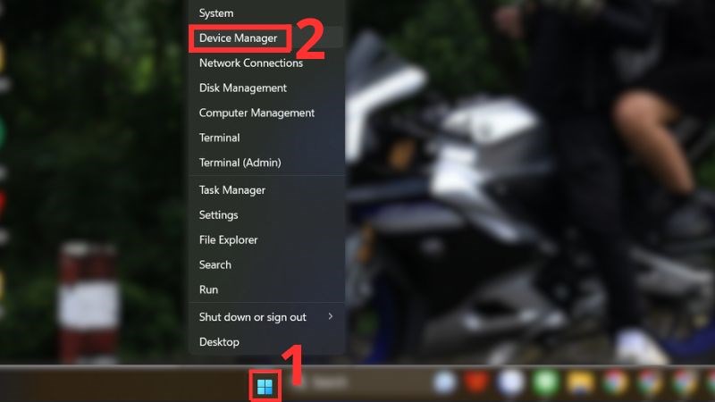 Nhấn phải chuột vào Windows > Chọn Device Manager