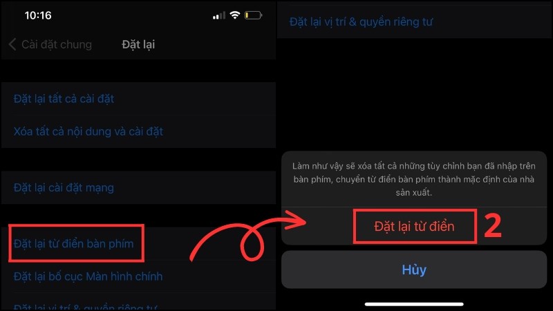 Nhấn chọn Đặt lại tất cả cài đặt là đã hoàn thành reset lại bàn phím cho iPhone