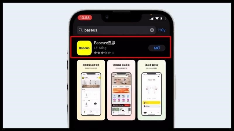 Tải v&agrave; truy cập ứng dụng Baseus