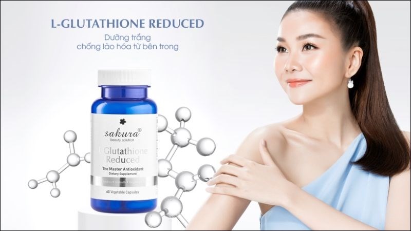 Viên uống Sakura L - Glutathion Reduced hỗ trợ điều trị đốm nâu, tàn nhang