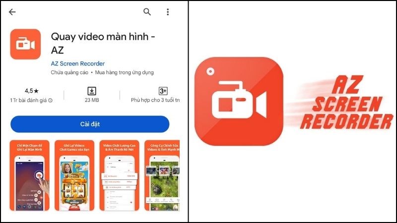 T&igrave;m v&agrave; tải ứng dụng AZ screen recorder