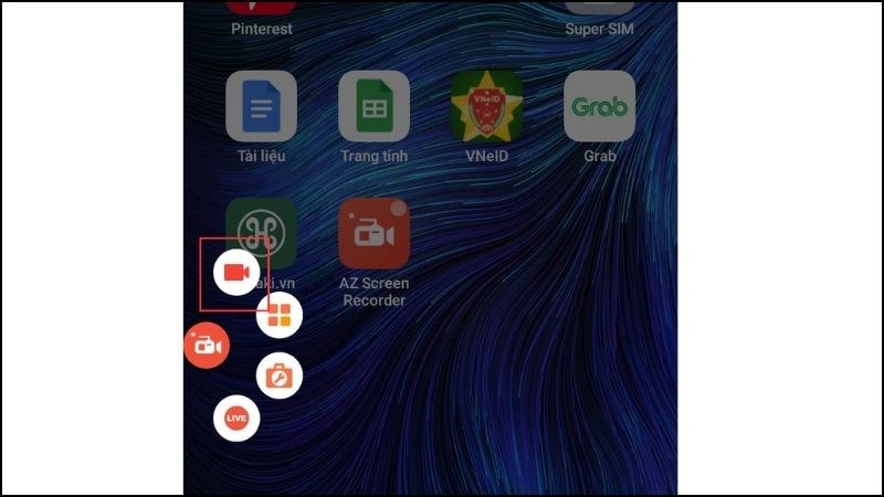 Nhấn chọn biểu tượng m&aacute;y quay để tiến h&agrave;nh ghi m&agrave;n h&igrave;nh