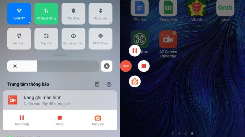 Vuốt m&agrave;n h&igrave;nh xuống hoặc nhấn chọn icon để dừng ghi h&igrave;nh