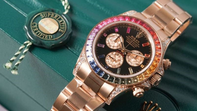 Rolex Daytona Rainbow Rose Gold được chế tác từ vàng everose độc quyền của hãng