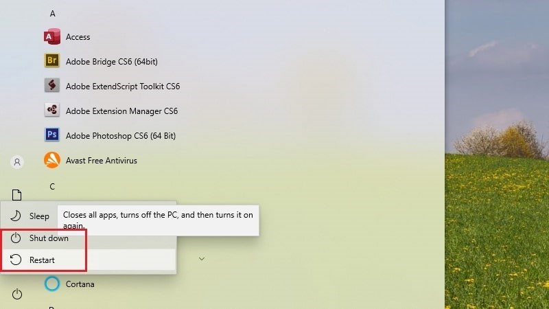 Shut down, restart lại laptop HP