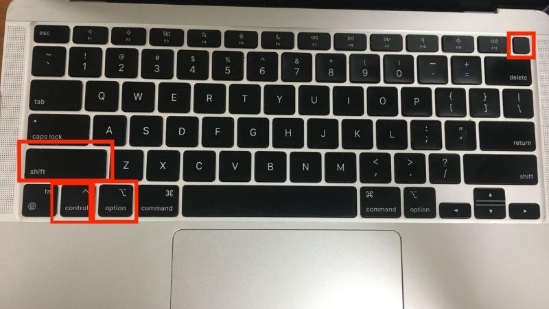 D&ugrave;ng Shift + Control + Option