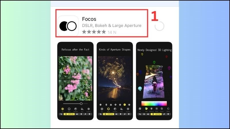 Vào App Store, tải ứng dụng Focos về máy