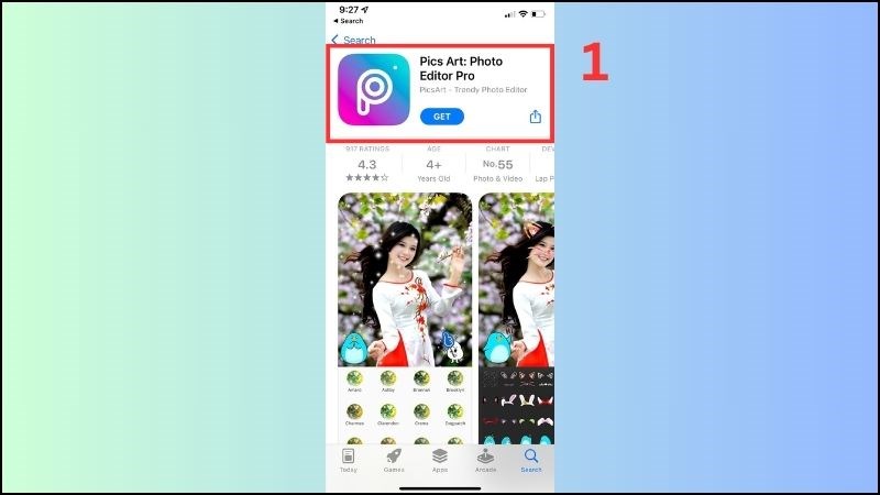 Tải app PicsArt từ App Store về iPhone của bạn