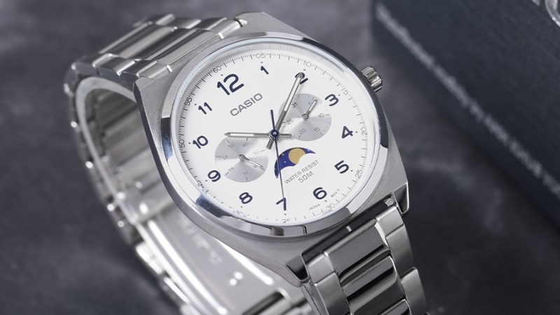 Casio 40 mm Nam MTP-M300D-7AVDF c&oacute; t&iacute;nh năng lịch tuần trăng tiện lợi