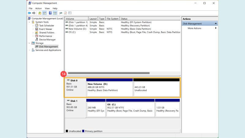 Bạn kiểm tra Disk Management