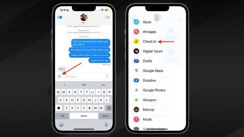 Mở Messenger > Chọn biểu tượng dấu + b&ecirc;n g&oacute;c tr&aacute;i dưới m&agrave;n h&igrave;nh