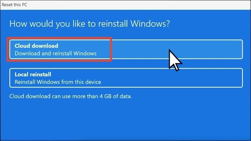 Chọn Cloud download