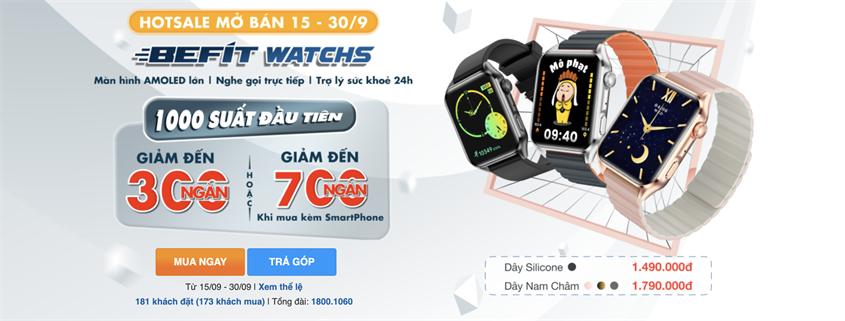 Thông tin khuyến mãi đồng hồ BeFit WatchS Thông tin khuyến mãi đồng hồ BeFit WatchS