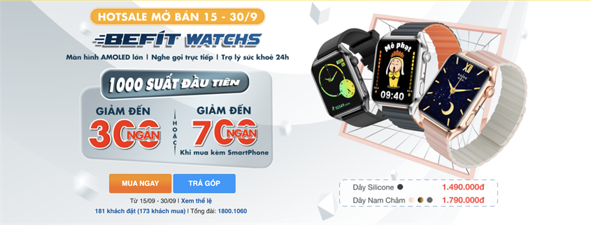 Thông tin khuyến mãi đồng hồ BeFit WatchS Thông tin khuyến mãi đồng hồ BeFit WatchS