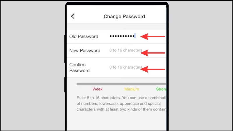  Cuối c&ugrave;ng bạn nhập mật khẩu cũ v&agrave; mật khẩu mới v&agrave;o