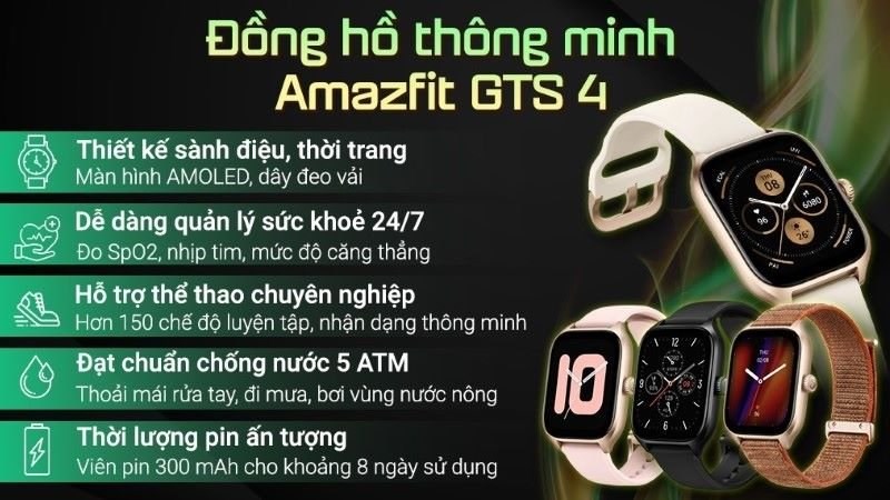 Amazfit GTS 4 42.7mm được trang bị hệ thống định vị băng tần kép cùng 6 vệ tinh Amazfit GTS 4 42.7mm được trang bị hệ thống định vị băng tần kép cùng 6 vệ tinh