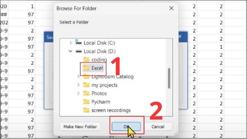 Chọn vị tr&iacute; lưu > Chọn OK