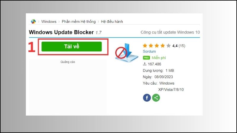 Tải phần mềm Windows Update Blocker