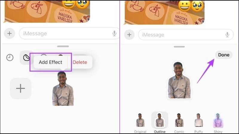 Thay đổi hiệu ứng để tạo ra nhiều Stickers hơn