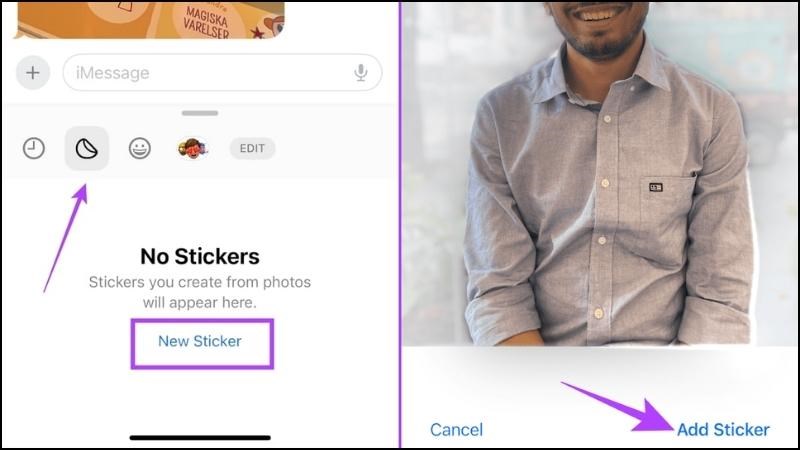 Chọn ảnh bạn muốn th&ecirc;m v&agrave;o bộ Stickers của bạn