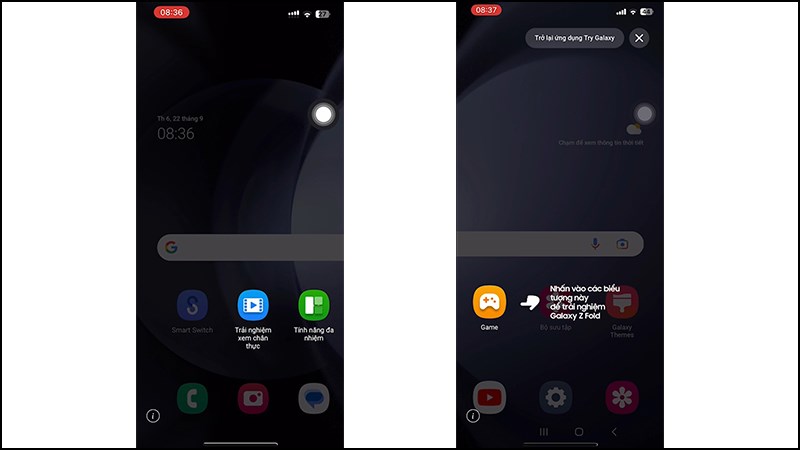Bạn được giới thiệu những t&iacute;nh năng trong Try Galaxy