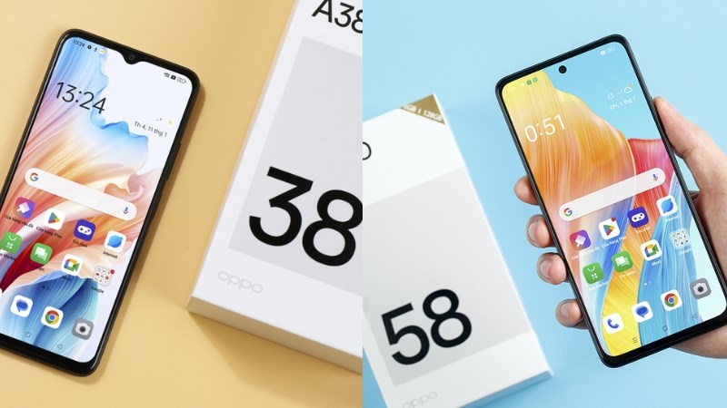 OPPO A38 v&agrave; OPPO A58 đều sở hữu thiết kế vu&ocirc;ng vức 