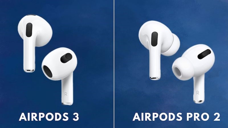 Thiết kế tai nghe Airpods 3 v&agrave; Airpods Pro 2 đơn giản sang trọng 