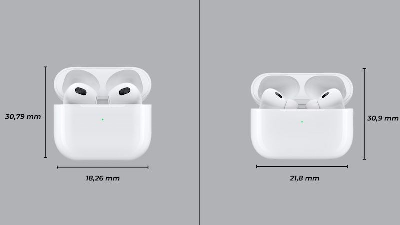 Airpods 3 v&agrave; Airpods Pro 2 đều c&oacute; chung ng&ocirc;n ngữ thiết kế