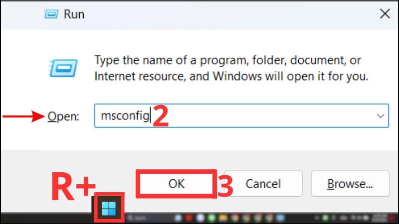 Phím tắt Windows + R để mở hợp thoại Run