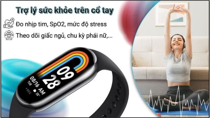 Theo d&otilde;i sức khỏe 24/24 th&ocirc;ng qua c&aacute;c t&iacute;nh năng gi&aacute;m s&aacute;t