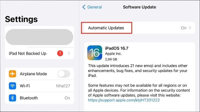 Chọn Automatic Updates