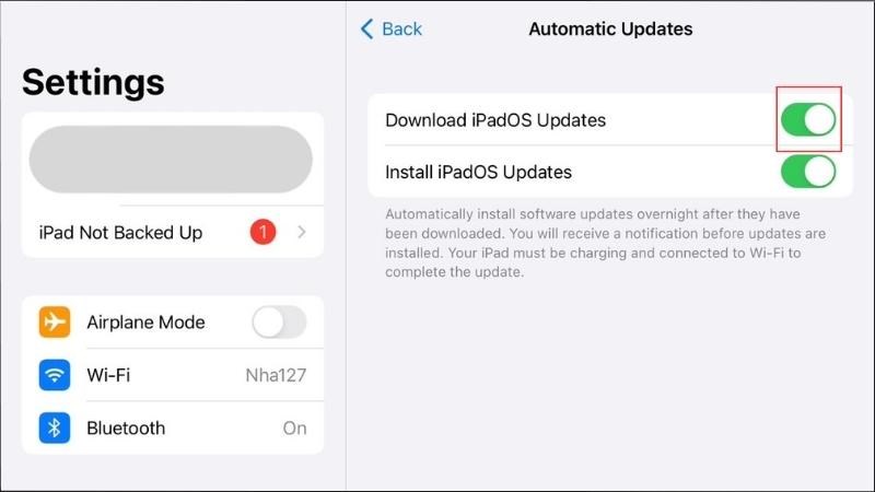 Chọn Download iPadOS Updates