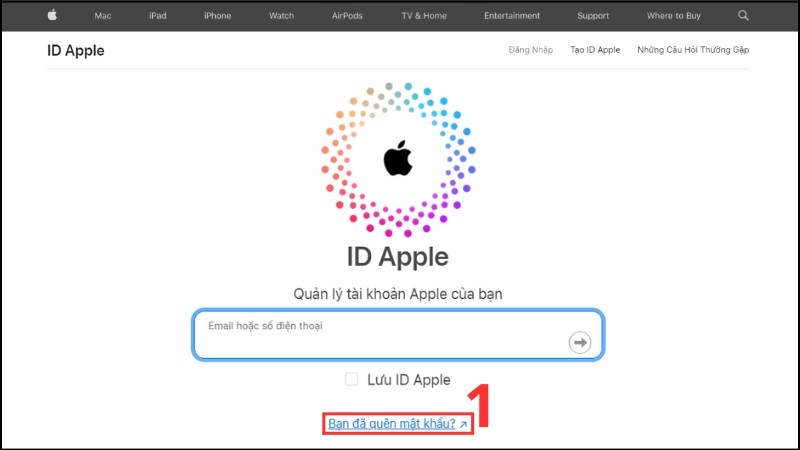 Truy cập vào Appleid.apple.com