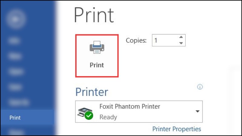 Nhấn Print để bắt đầu in