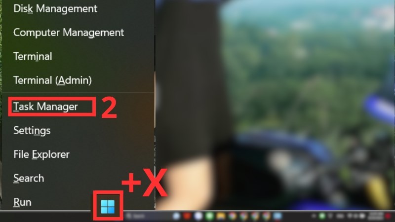 Bấm chọn tổ hợp ph&iacute;m Windows + X rồi chọn Task Manager
