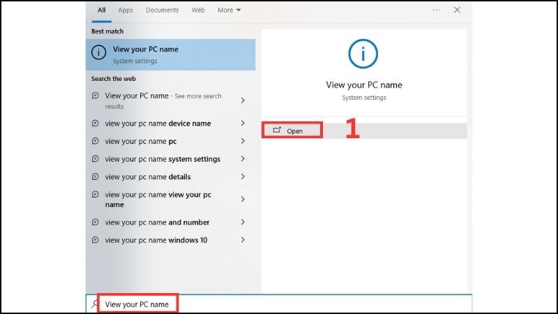 Vào mục View your PC name