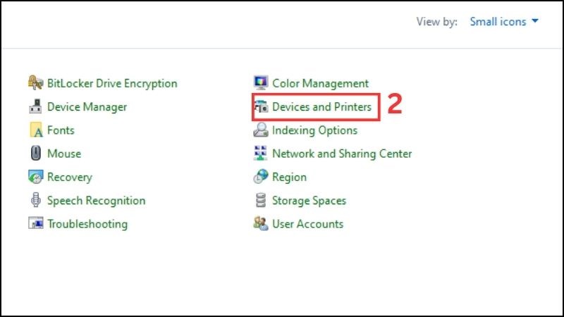 Nhấn chọn Devices and Printers